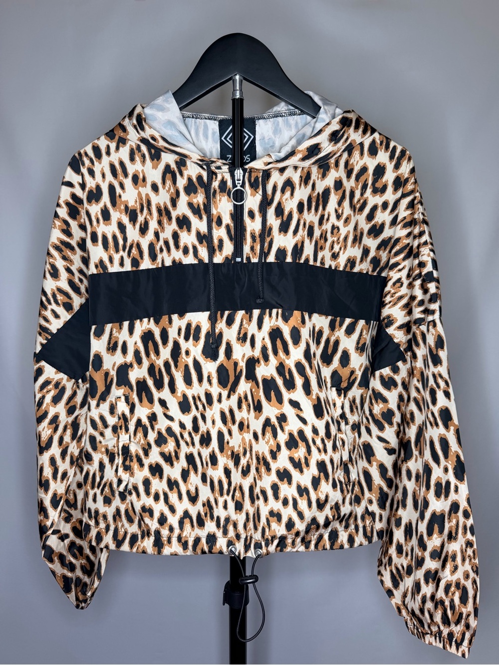 ZELOS Leopard Print Windbreaker - Picture 1 of 4